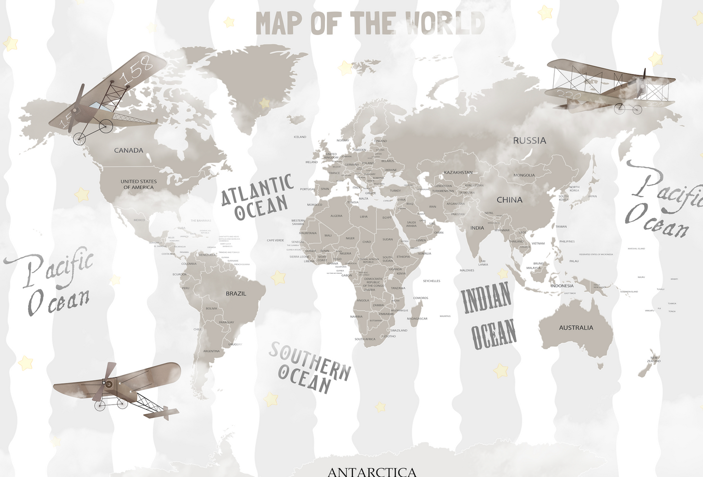 Mapa mundi lineas gris