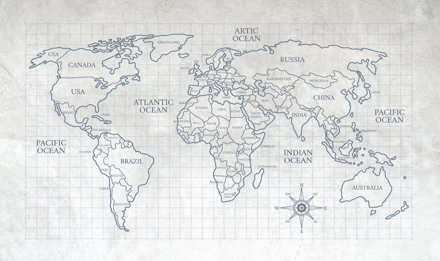 Mapa mundi azul