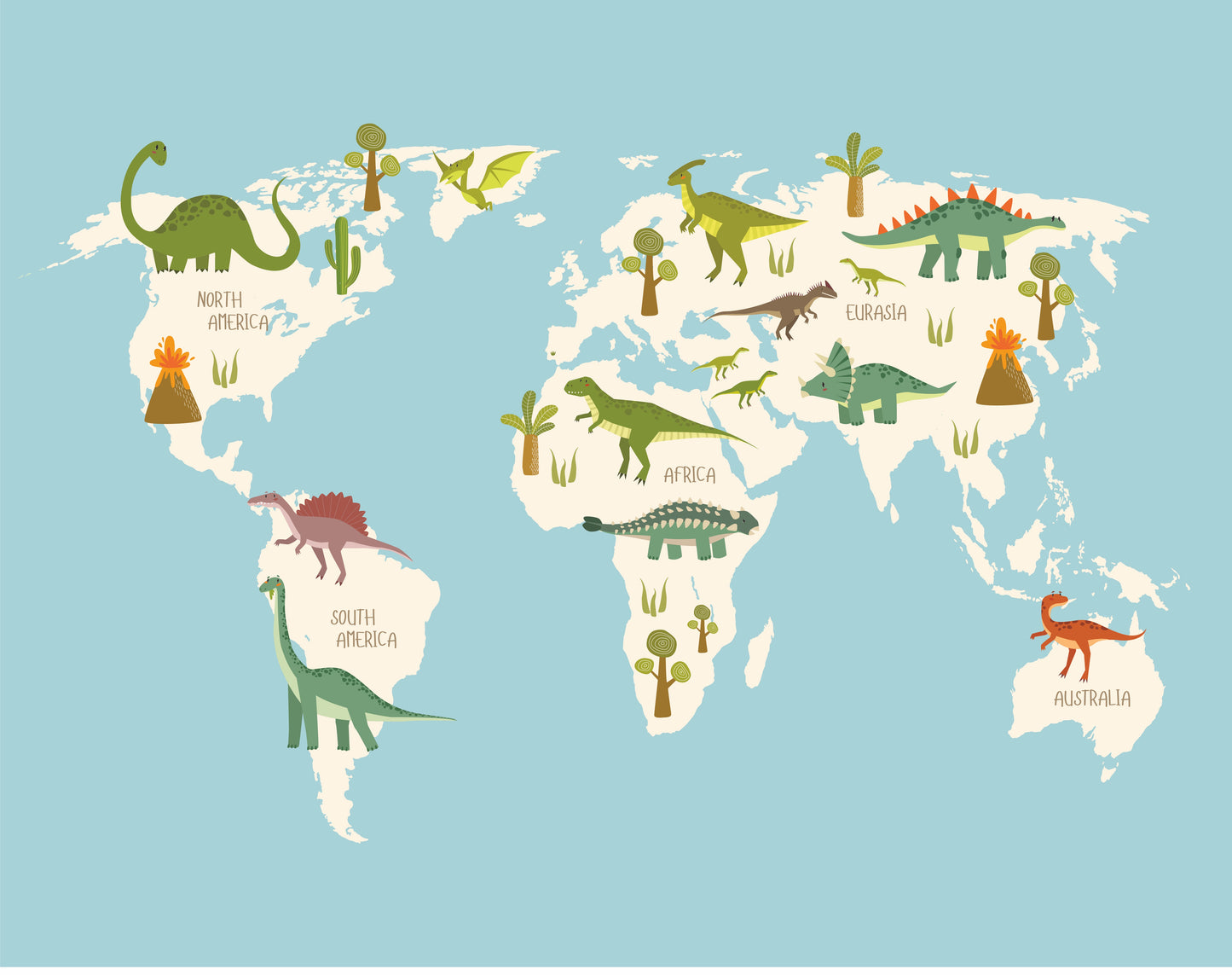 Mapa mundi dinosaurios
