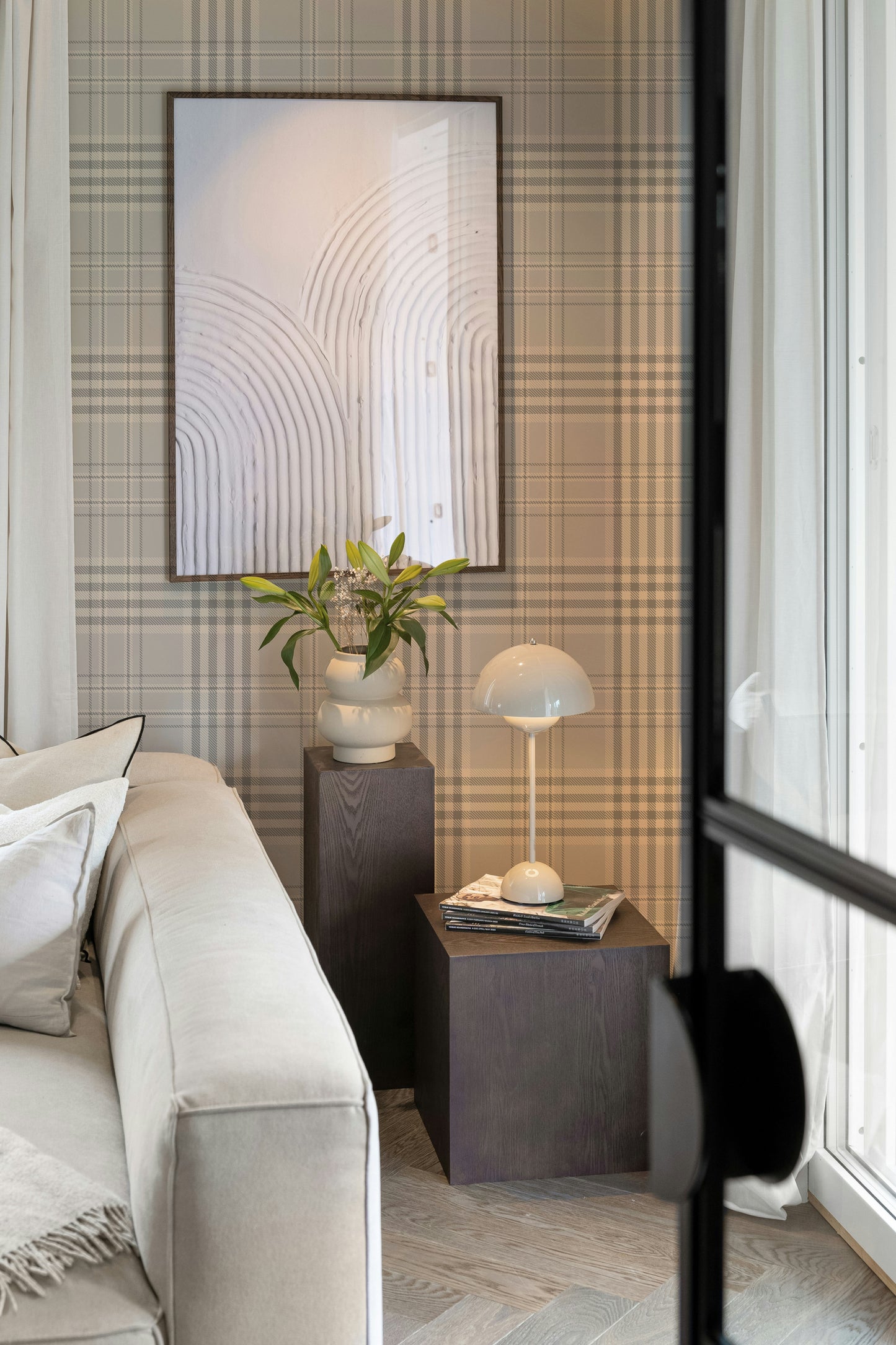 Vichy múltiple celeste y gris