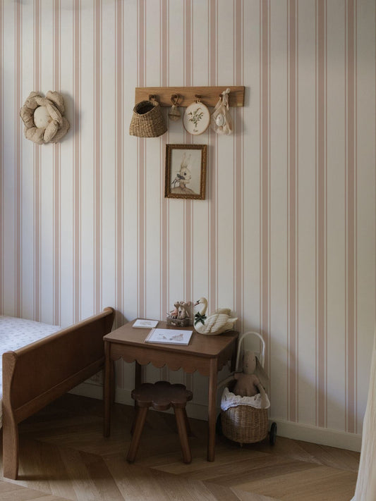 Lineal triple rosa palo