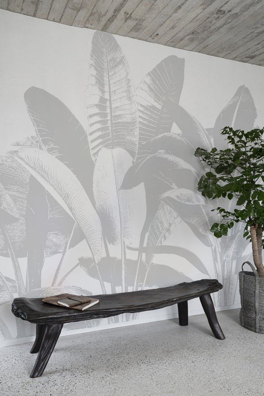 Hojas bananeras grises