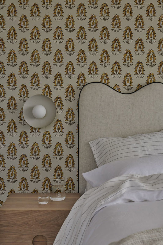 Patrón mostaza flor