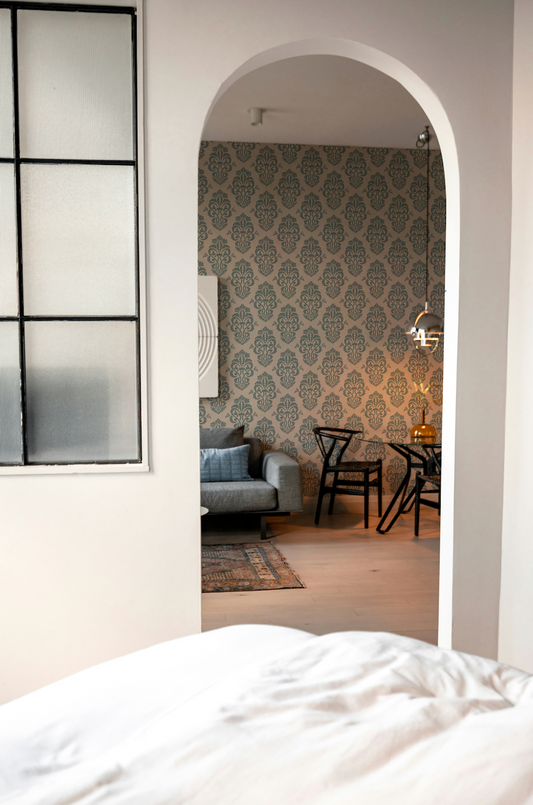 Patrón gastado celeste