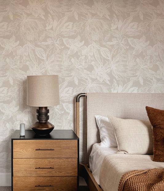 Flores antiguas beige