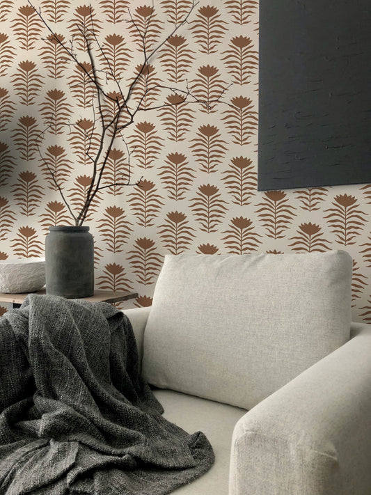 Patrón Flor terracota