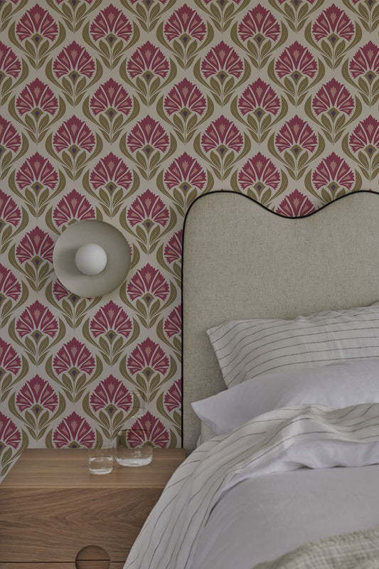 Patrón la flora rosa