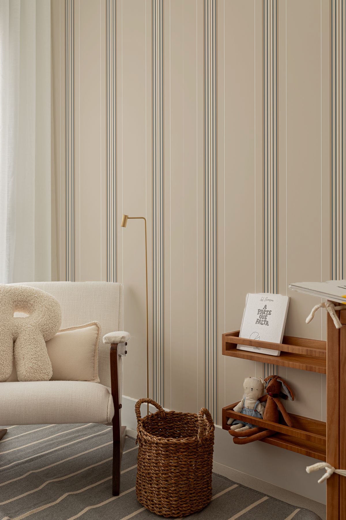 Lineal dúo azul y beige